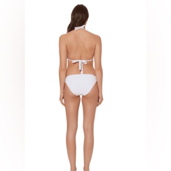 Bleu Rod Beattie NWT Hole in One Side Tie Bikini Bottom in White Multi Size 12 - Picture 3 of 8